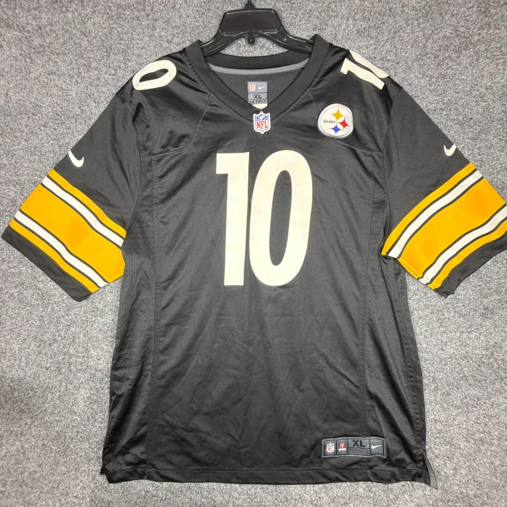 Nike Pittsburgh Steelers Mitchell Trubisky 10 Jersey Mens XL Black On Field NFL